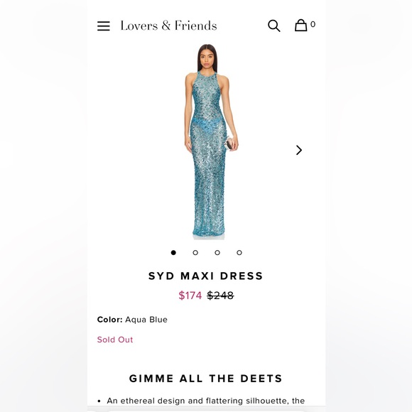 Lovers+ Friends SYD MAXI DRESS in blue size L - Picture 7 of 7